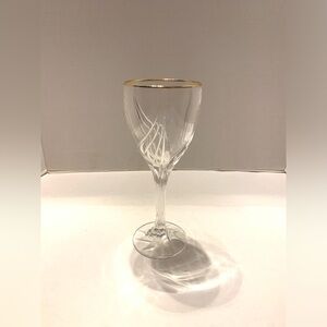 Vintage Lenox Crystal Debut Gold Rimmed Wine Glass 8”